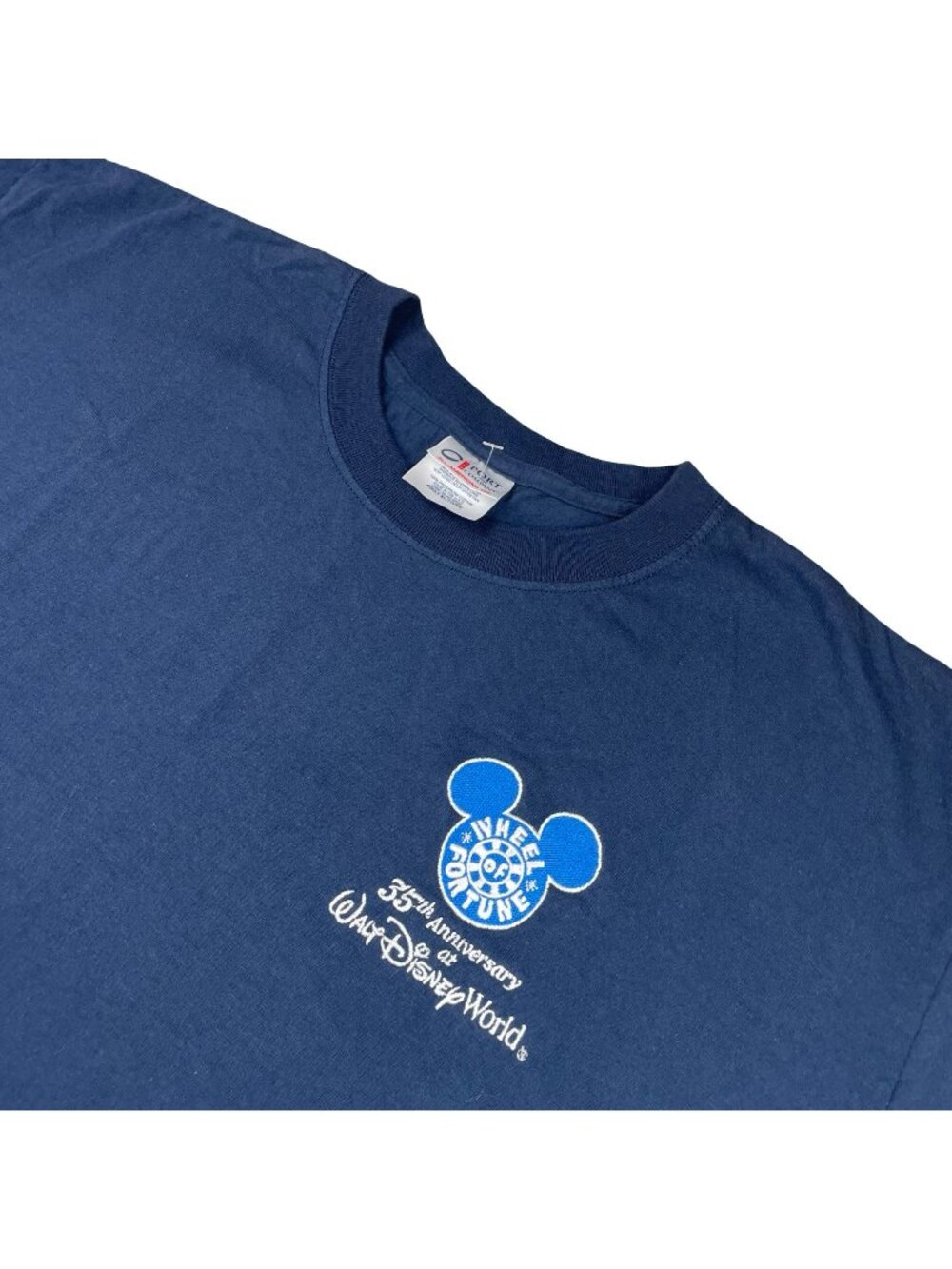 VTG 35th Wheel Of Fortune Disney World Embroidered S/S T-Shirt Navy • USA • XL